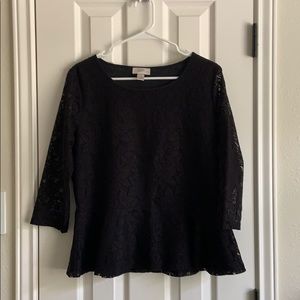 Ann Taylor Loft black peplum blouse.